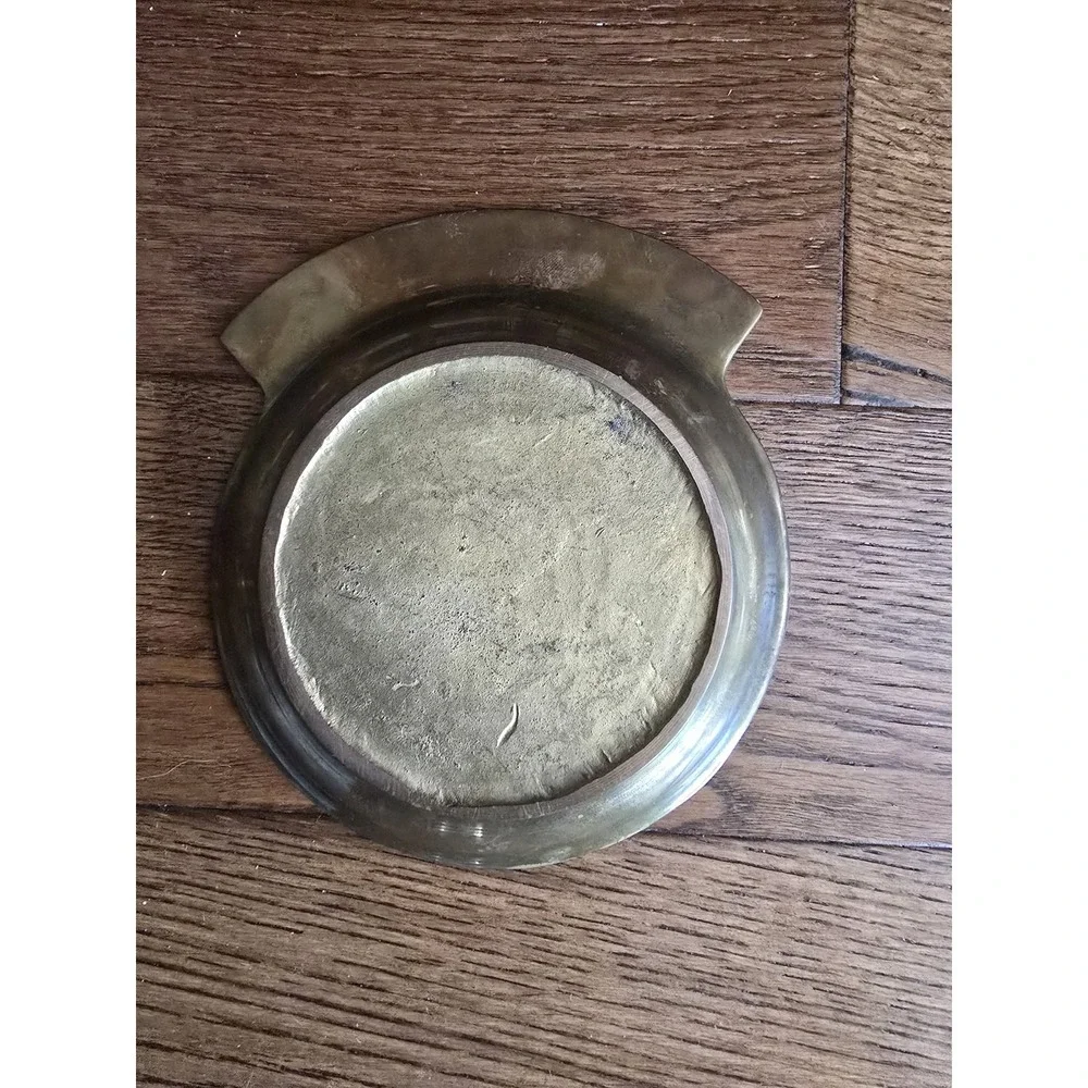Vintage Solid Brass Pocket Change Dish Key Holder Trinket Dish Coin Bowl